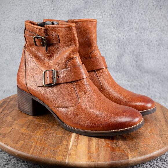 Paul Green Chelsea Boots Romeo Brown All Leather Handmade Women's US Sz 7.5 - Picture 1 of 8